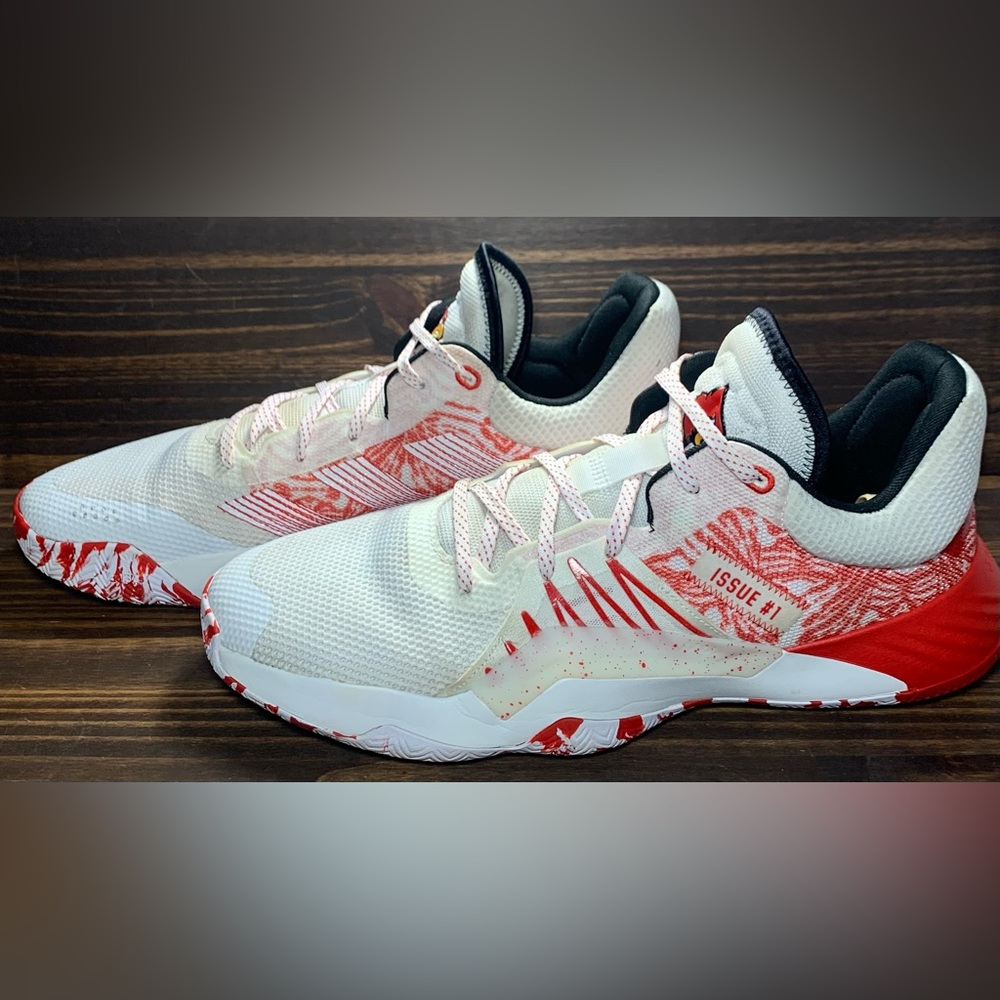 Adidas D.o.n. Issue 1 Louisville Cardinals Mens Side 15 Shoes Red White Athletic